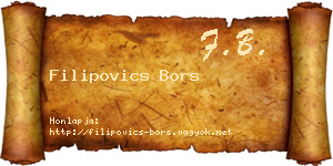 Filipovics Bors névjegykártya